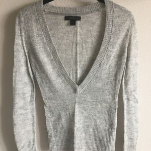 Express Deep V Shimmmer Sweater